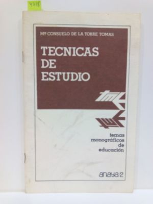 TCNICAS DE ESTUDIO. TEMAS MONOGRFICOS DE EDUCACIN