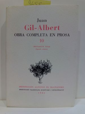 OBRA COMPLETA EN PROSA (BREVIARIUM VITAE. SEGUNDO VOLUMEN) (TOMO 10 DE LA COLECCIN)