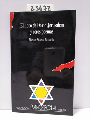 LIBRO DE DAVID JERUSALN Y OTROS POEMAS