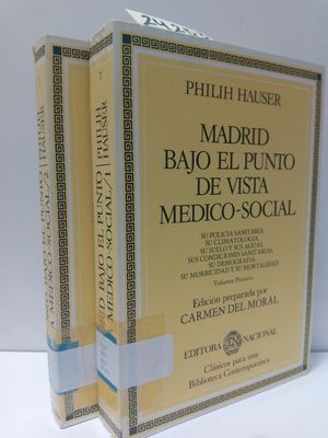 MADRID BAJO EL PUNTO DE VISTA MÉDICO-SOCIAL. 2 TOMOS. OBRA COMPLETA.