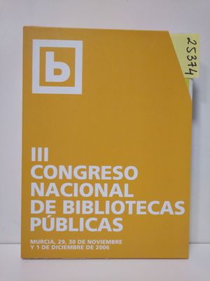 III CONGRESO NACIONAL DE BIBLIOTECAS PBLICAS