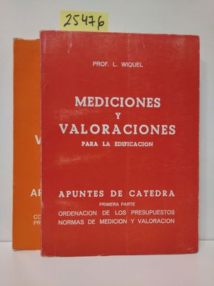 MEDICIONES Y VALORACIONES PARA LA EDIFICACIN