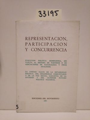 REPRESENTACIN, PARTICIPACIN Y CONCURRENCIA