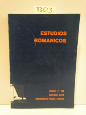 ESTUDIOS ROMNICOS. VOLUMEN 1