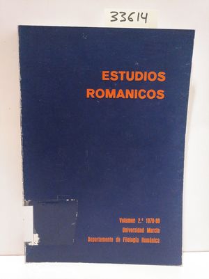 ESTUDIOS ROMNICOS. VOLUMEN 2