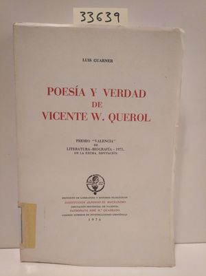 POESA Y VERDAD DE VICENTE W. QUEROL